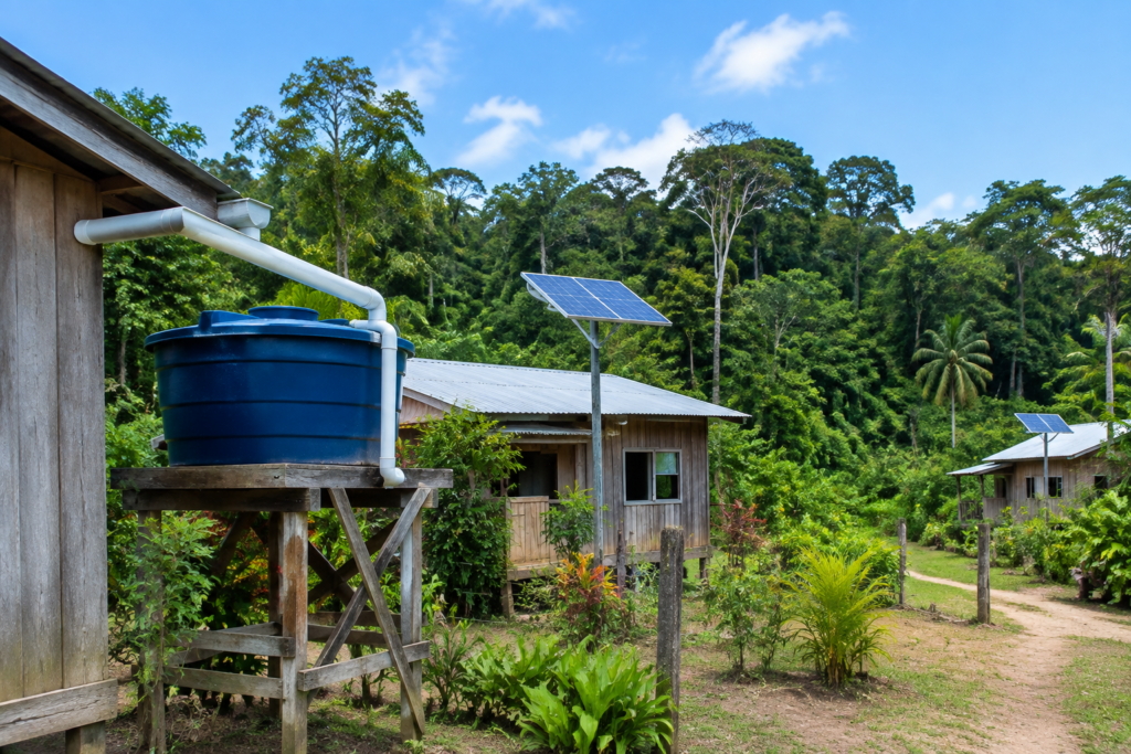 A Alianza Ceibo instalou sistemas de filtragem de água e de energia solar em comunidades amazônicas.