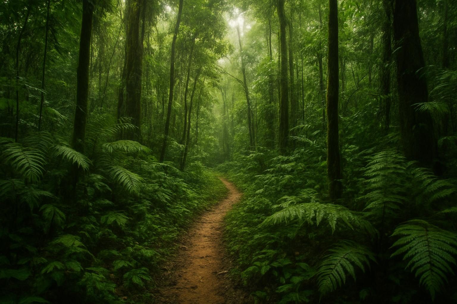 Trilha em meio à floresta amazônica, um dos atrativos para quem visita o Acre